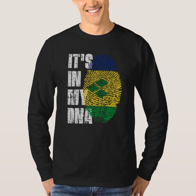 Det är i mina Dna St Vincent och Grenadines-Flagga T Shirt (Framsida)