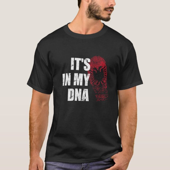Det är i mitt DNA Albanien-Flagga för albaner T Shirt (Framsida)