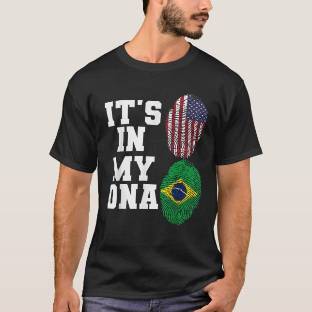 Det är i mitt DNA-brasilianska flagga-brasilianska T Shirt (Framsida)