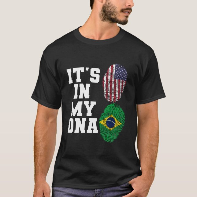 Det är i mitt DNA-brasilianska flagga-brasilianska T Shirt (Framsida)