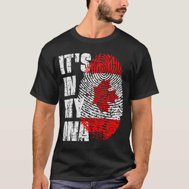DET ÄR I MITT DNA Canada Flagga Boy Girl Gift T Shirt (Framsida)