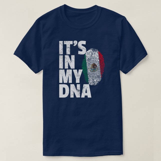 Det är i mitt DNA Cinco De Mayo Mexikanska Flagga T Shirt (Design framsida)