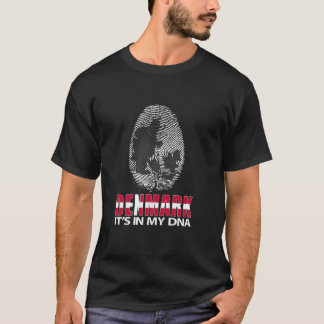 Det är i mitt DNA Danmark Karta Fingerprint Danish T Shirt