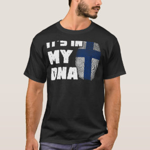 Det är i mitt DNA Finland Flagga Fingerprint Manar T Shirt