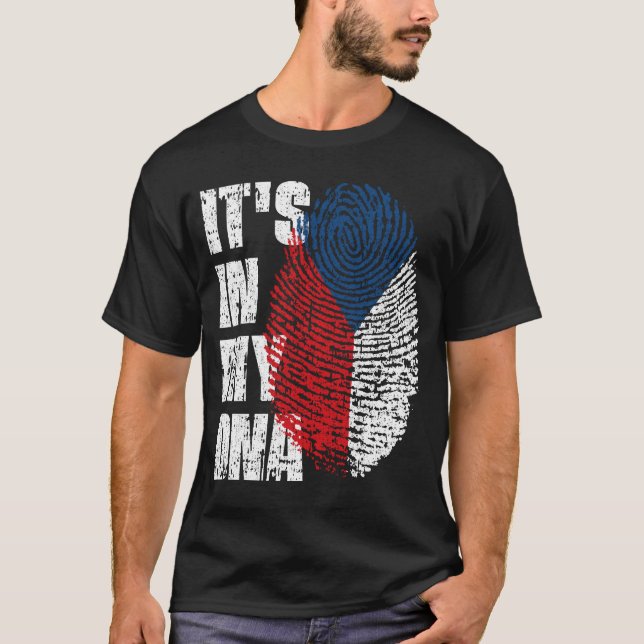 DET ÄR I MITT DNA Flagga Czech Republic Boy Girl G T Shirt (Framsida)
