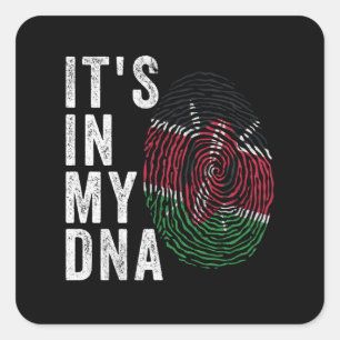 Det är i mitt DNA-Flagga - Kenya Fyrkantigt Klistermärke