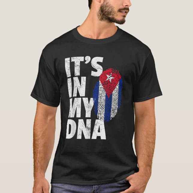DET ÄR I MITT DNA-Flagga Kuba, Kuba Pride Manar Wo T Shirt (Framsida)
