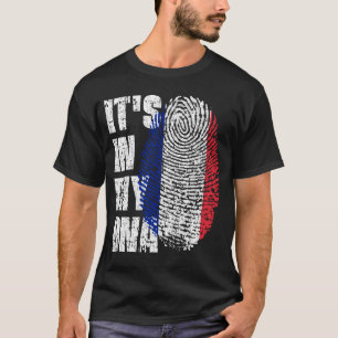 DET ÄR I MITT DNA Frankrike Flagga Boy Girl Gift T Shirt