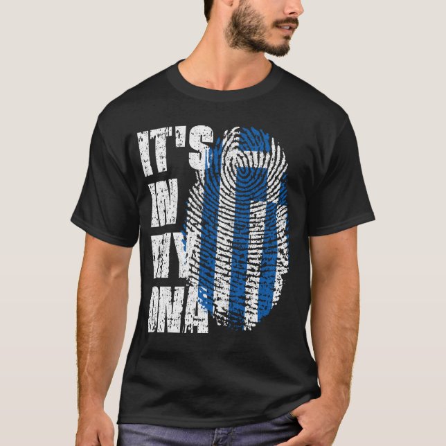 DET ÄR I MITT DNA Greece Flagga Boy Girl Gift T Shirt (Framsida)
