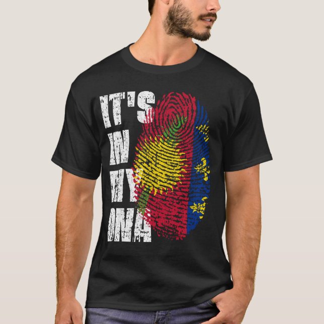 DET ÄR I MITT DNA Guadeloupe Flagga Boy Girl Gift T Shirt (Framsida)