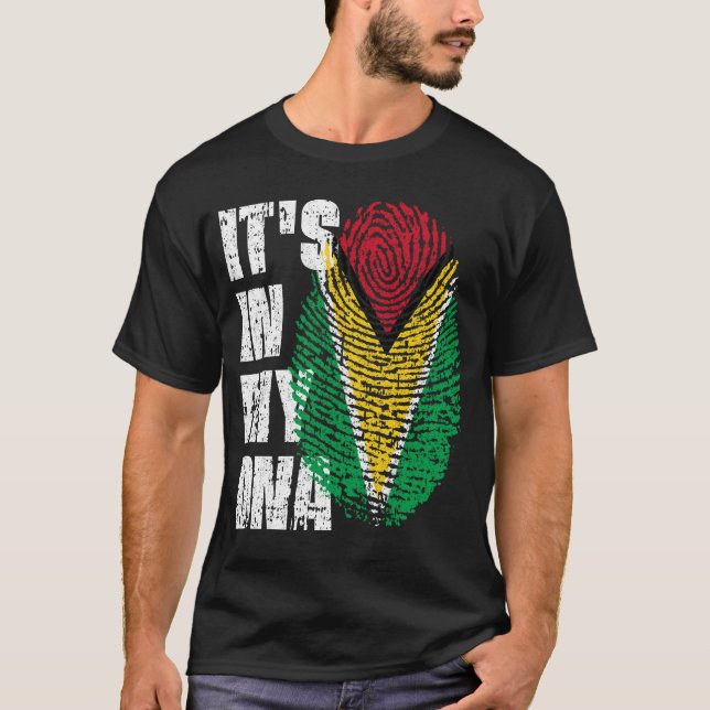 DET ÄR I MITT DNA Guyana Flagga Boy Girl Gift T Shirt (Framsida)