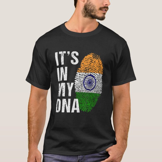 Det är i mitt DNA indian Pride india Flagga manar  T Shirt (Framsida)