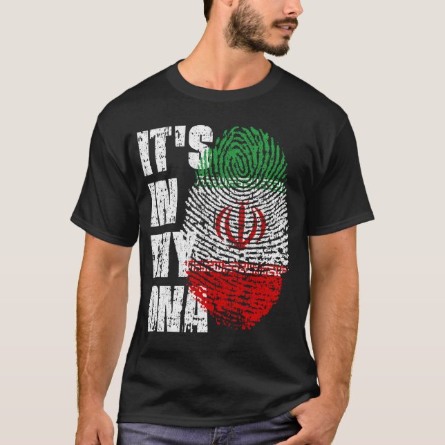 DET ÄR I MITT DNA Iran Flagga Boy Girl Gift T Shirt (Framsida)