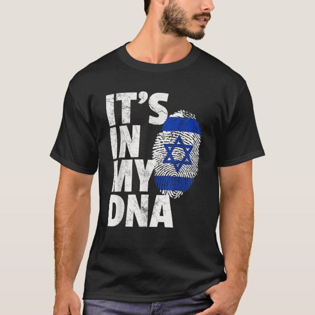 DET ÄR I MITT DNA Israel-Pride, Israels nationella T Shirt (Framsida)