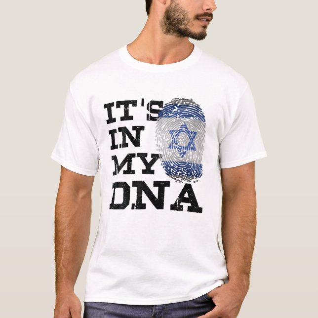 Det är i mitt DNA israeliskt I Kärlek Israels Flag T Shirt (Framsida)