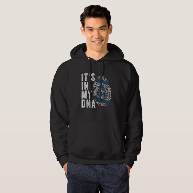 Det är i mitt DNA - Israels Flagga Hoodie (Hel framsida)