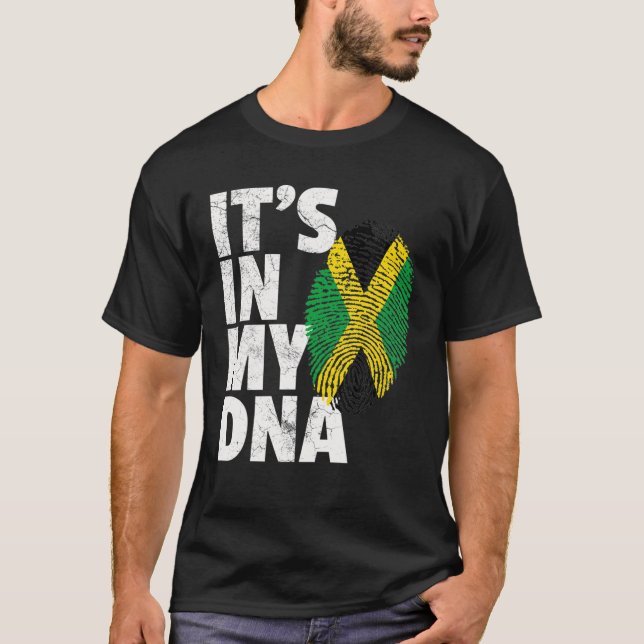 Det är i mitt DNA Jamaica Flagga Jamaican Pride Ma T Shirt (Framsida)
