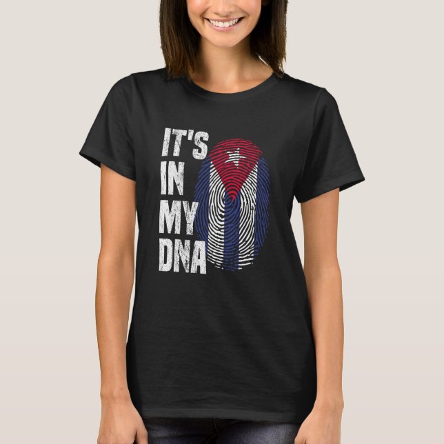 DET ÄR I MITT DNA-Kuba-Flagga, det kubanska Pridet T Shirt (Framsida)