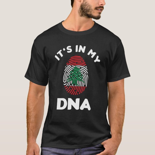 Det är i mitt DNA Libanons Flagga, det libanesiska T Shirt (Framsida)