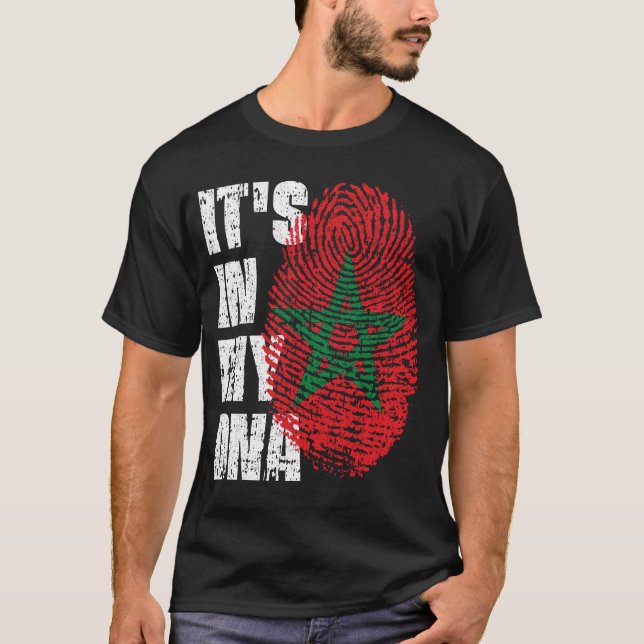 DET ÄR I MITT DNA Marocko Flagga Boy Girl Gift T Shirt (Framsida)