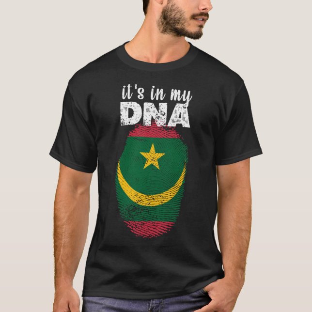 Det är i mitt DNA Mauretaniens Flagga. T Shirt (Framsida)