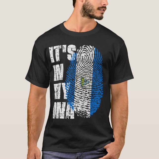DET ÄR I MITT DNA Nicaragua Flagga Boy Girl Gift T Shirt (Framsida)