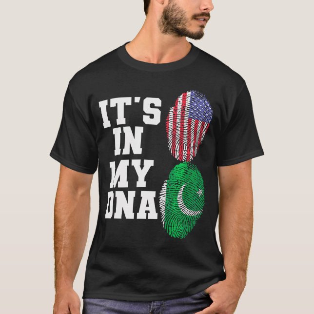 Det är i mitt DNA Pakistan USA flagga Pakistans Wi T Shirt (Framsida)
