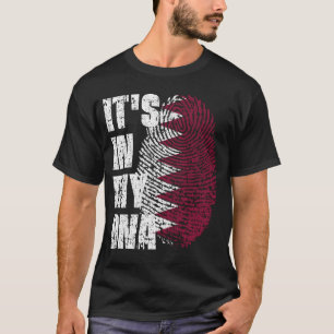 DET ÄR I MITT DNA Qatar Flagga Boy Girl Gift T Shirt