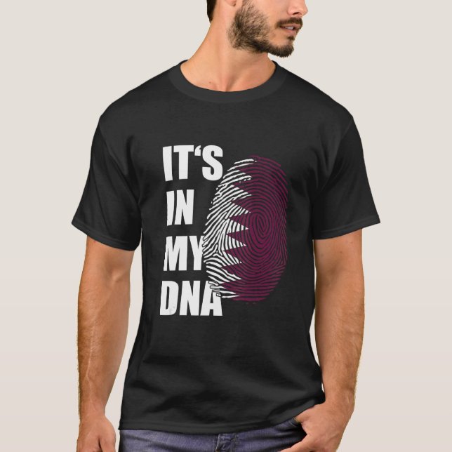 Det är i mitt DNA Qatari Roots-Pride Fingerprint Q T Shirt (Framsida)