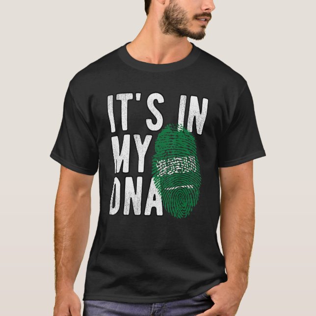 Det är i mitt DNA Saudiarabien flagga Fingerprint T Shirt (Framsida)