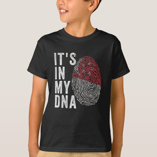 Det är i mitt DNA - Singapore Flagga T Shirt (Framsida)