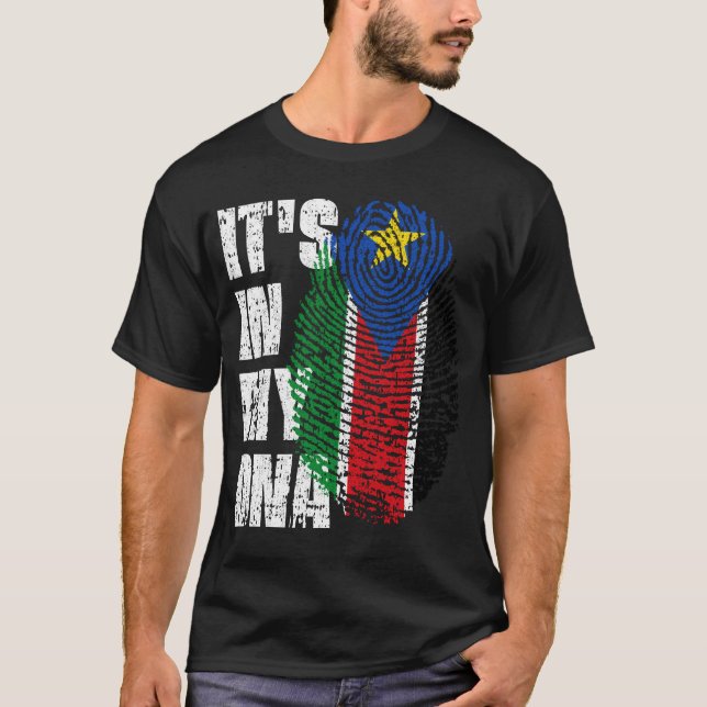 DET ÄR I MITT DNA South Sudan Flagga Boy Girl Gift T Shirt (Framsida)