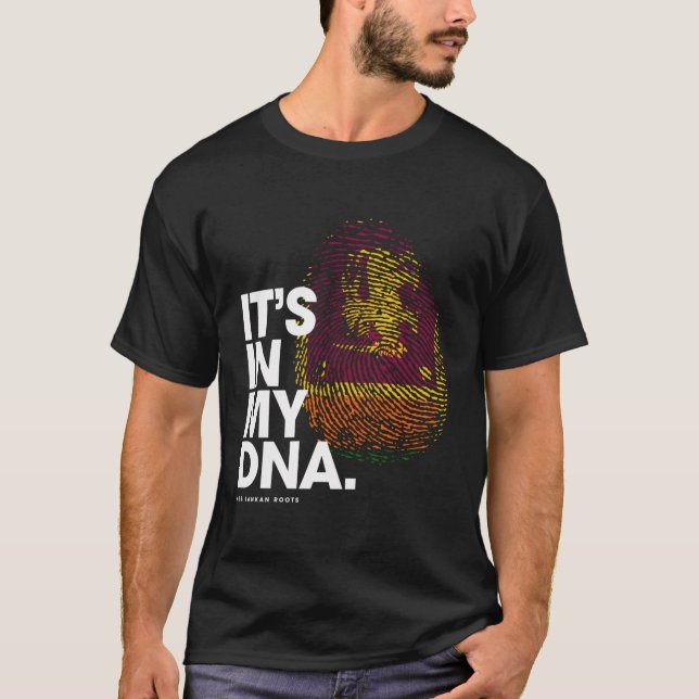 Det är i mitt Dna Sri Lanka Flagga Sri Lankas rött T Shirt (Framsida)