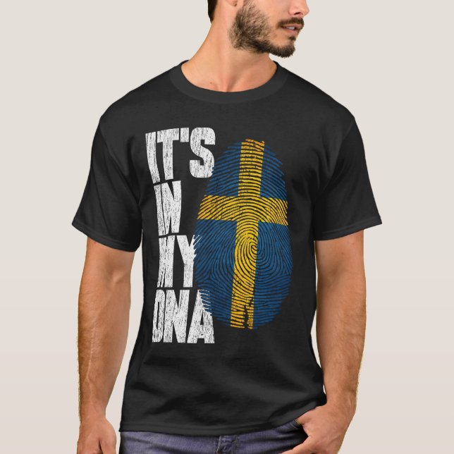 Det är i mitt DNA Svenska Svenska Svenska Sjargont T Shirt (Framsida)