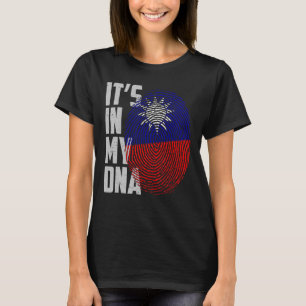Det är i mitt DNA Taiwanesiska Flagga Finger T Shirt