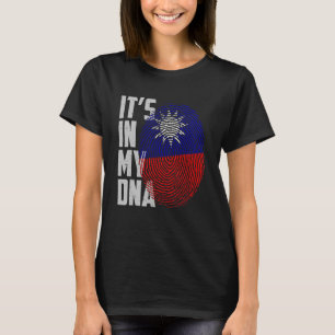 Det är i mitt DNA Taiwanesiska Flagga Finger T Shirt