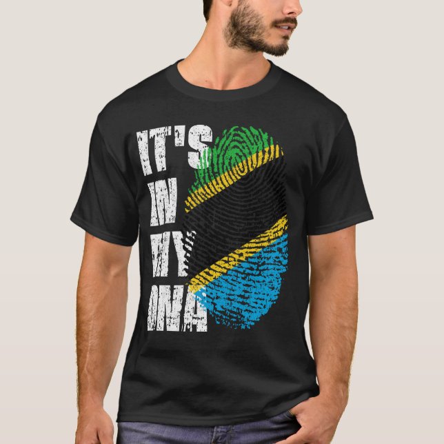 DET ÄR I MITT DNA Tanzania Flagga Boy Girl Gift T Shirt (Framsida)