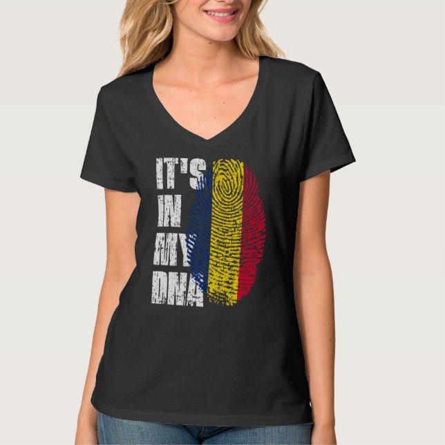 Det är i mitt Dna Tchad Flagga Tchad T Shirt (Framsida)