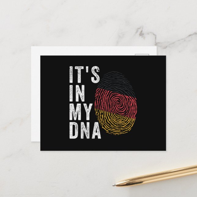 Det är i mitt DNA - Tyskland Flagga Vykort (Fram/Back In Situ)