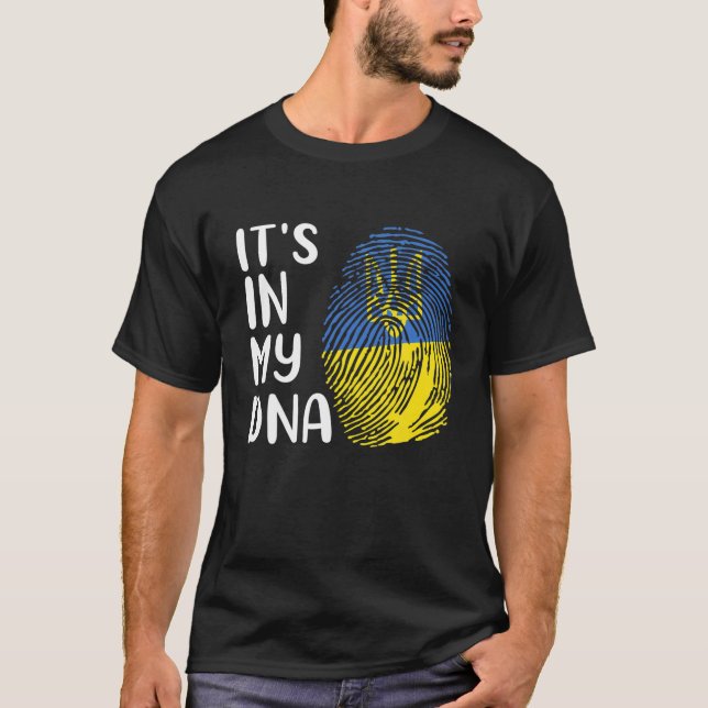 Det är i mitt DNA Ukraina-stöd Ukraina T Shirt (Framsida)