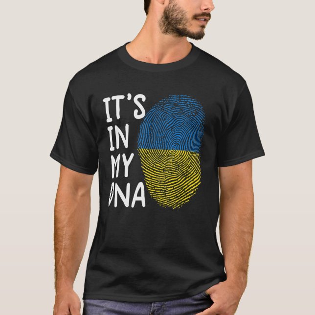 Det är i mitt DNA-Ukraina Ukrainas ukrainska Flagg T Shirt (Framsida)