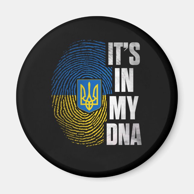 Det är i mitt DNA Ukrainas fingeravtryck i Ukraina Magnet (Framsidan)