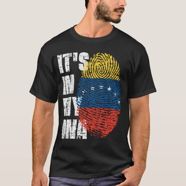 DET ÄR I MITT DNA Venezuela Flagga Boy Girl Gift T Shirt (Framsida)