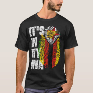 DET ÄR I MITT DNA Zimbabwe Flagga Boy Girl Gift T Shirt