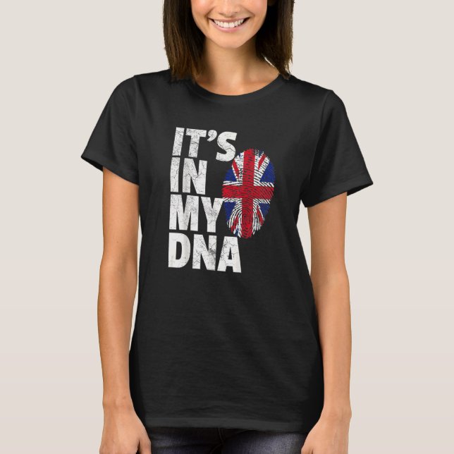 DET ÄR I MY DNA British Flagga England UK Uni T Shirt (Framsida)