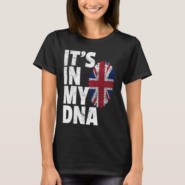 DET ÄR I MY DNA British Flagga England UK Uni T Shirt (Framsida)