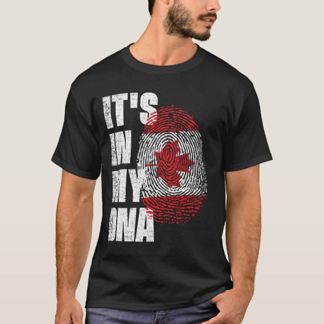 DET ÄR I MY DNA Canada-Flagga T Shirt (Framsida)