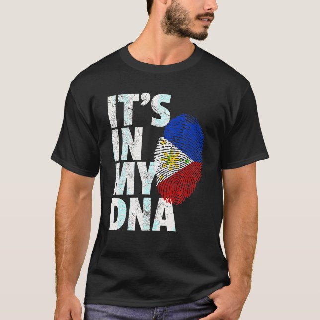 DET ÄR I MY DNA Filipino Filippinernas Flagga T Shirt (Framsida)