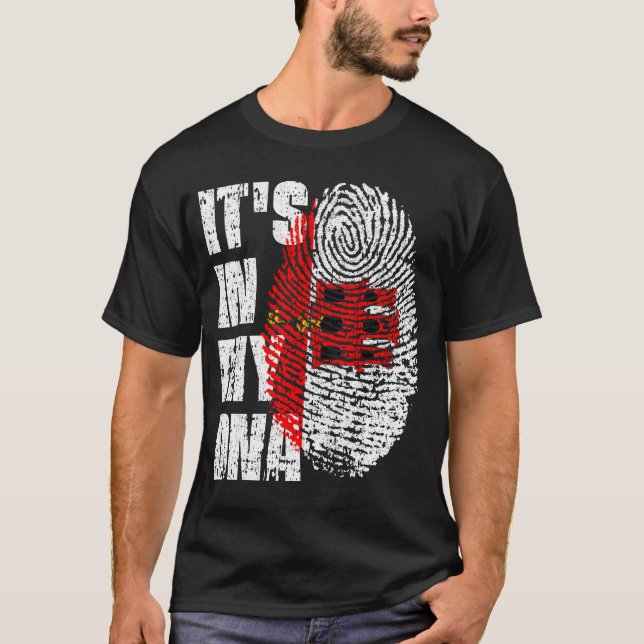 DET ÄR I MY DNA Gibraltar Flagga Boy Girl Gift T Shirt (Framsida)