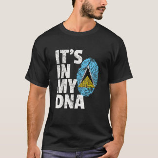 DET ÄR I MY DNA Saint St. Lucia Flagga-julgåva T Shirt
